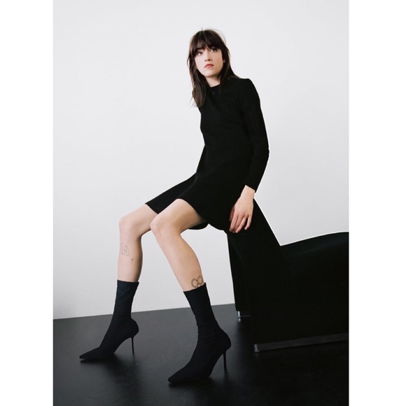Zara Heeled Sockstyle Ankle Boots In 